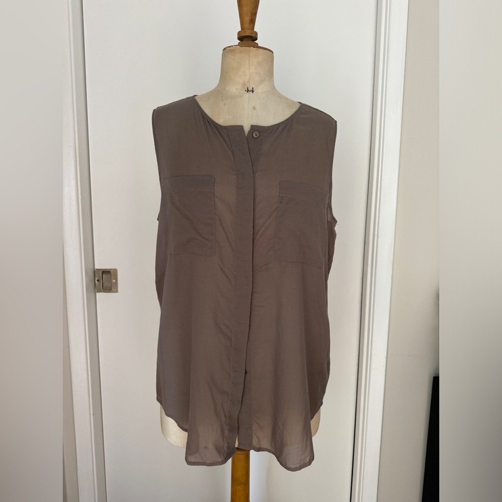 Theory Eriel Sleeveless Tank Top in Stormy Grey | Size XL